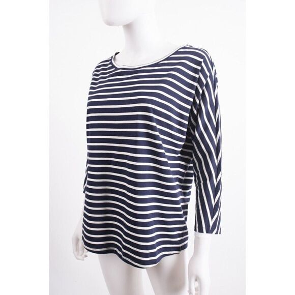 Boden Womens Shirt Top UK 8 US 4 Navy Blue White Striped 3/4 Sleeve NWOT - Picture 4 of 6